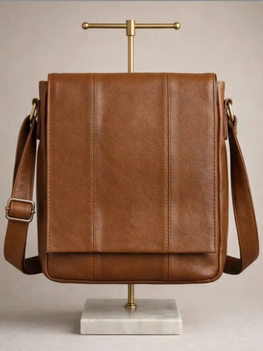 Brown Genuine Leather Crossbody